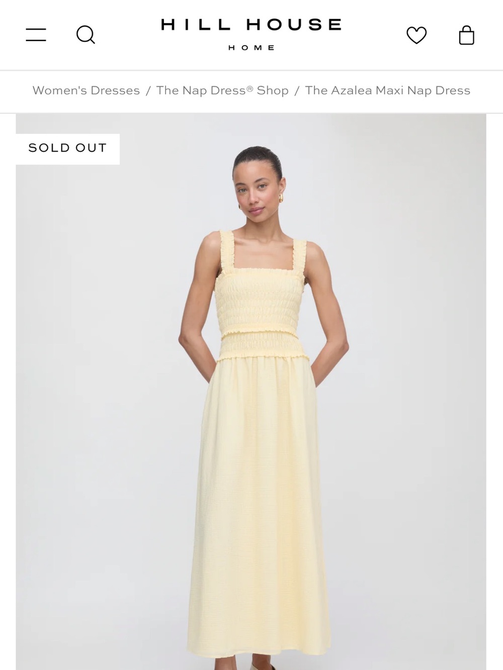 Hill House The Azalea Maxi Nap Dress in Pale Yellow - Picture 2 of 16